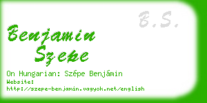 benjamin szepe business card